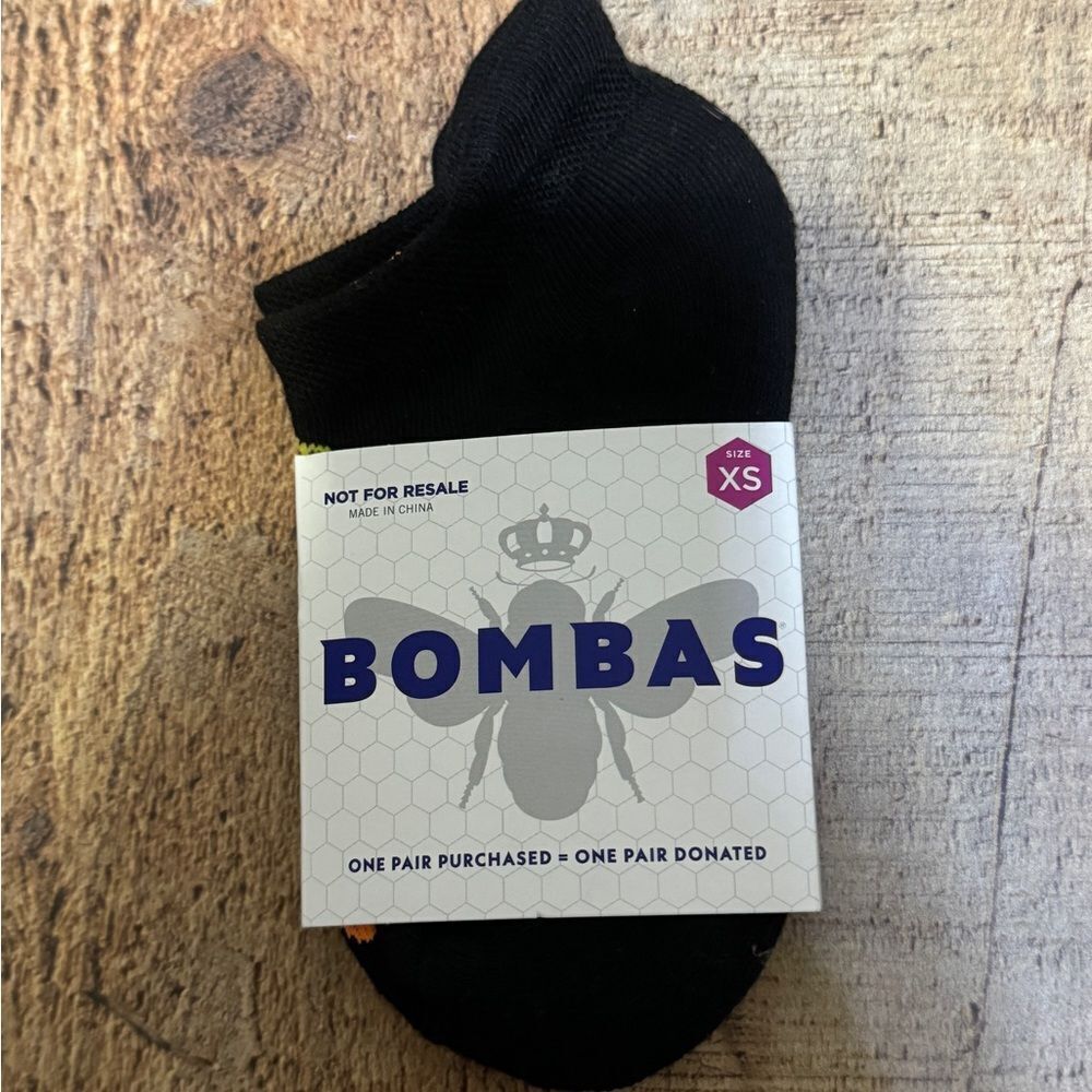 Bombas Bee Socks Better Kids Black Performance Footbed Ankle Size XS